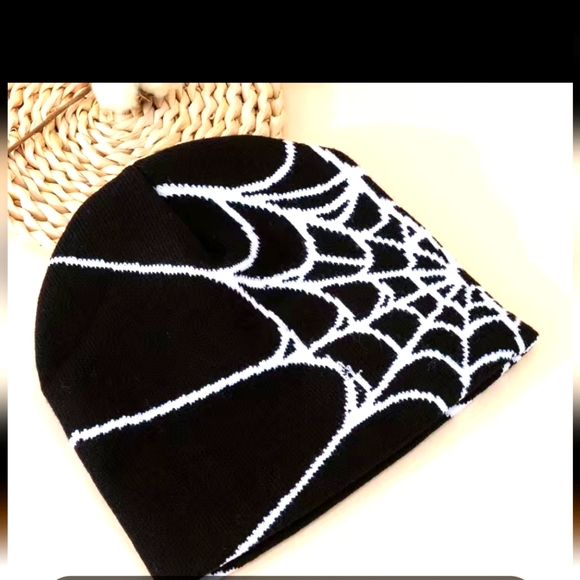 Other - Spiderweb Black Beanie